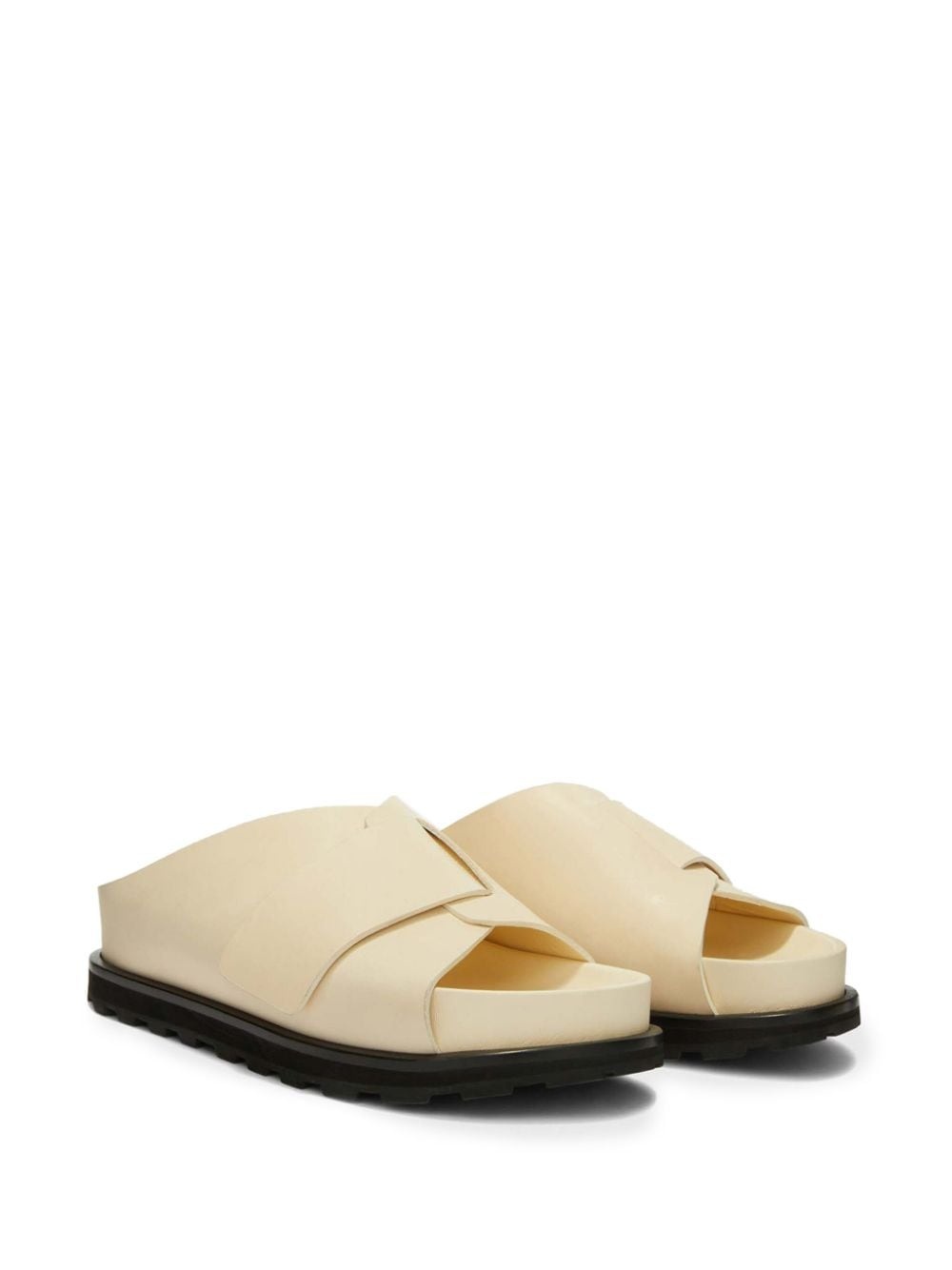 platform leather slides - 2
