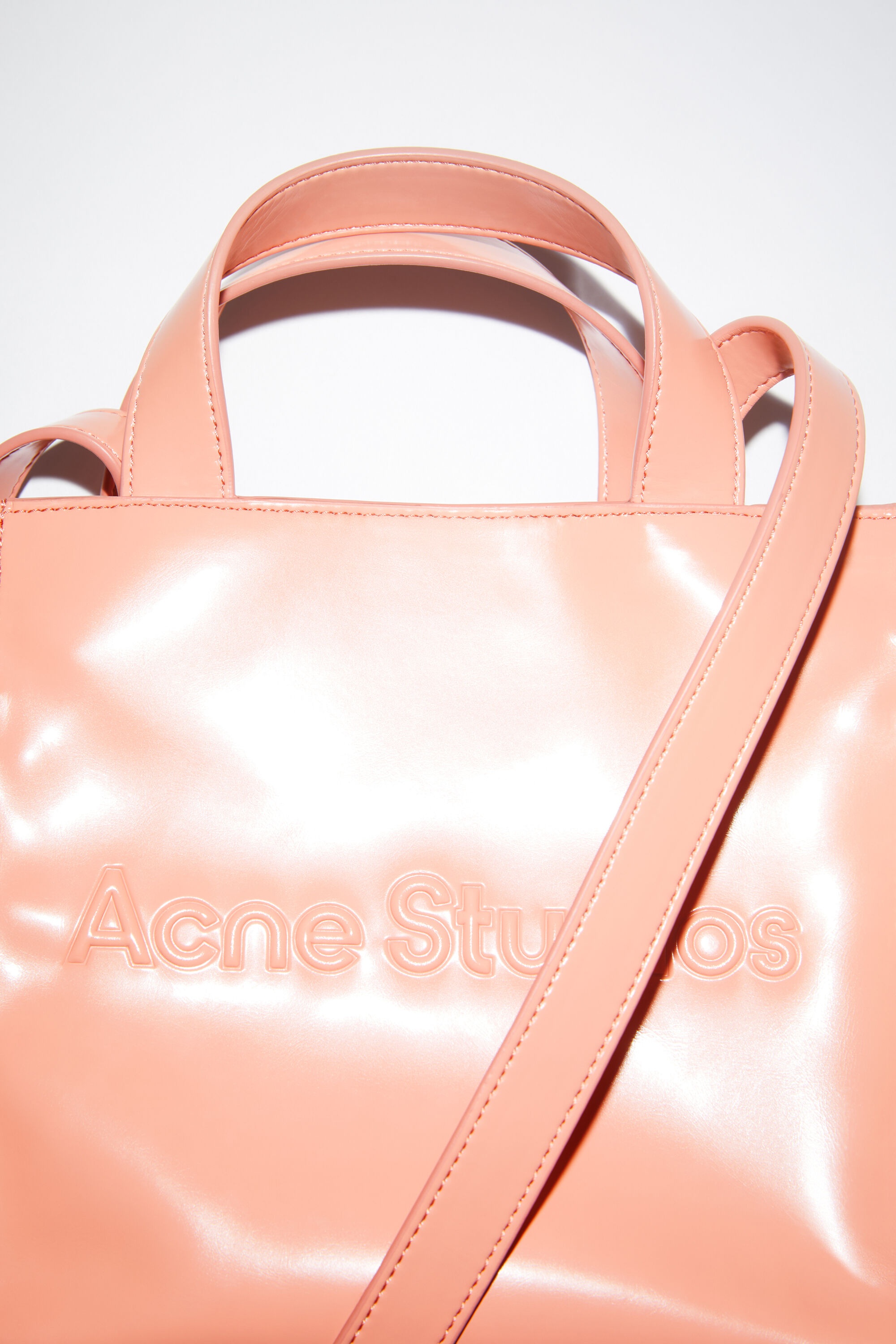 Logo mini shoulder tote bag - Salmon pink - 5