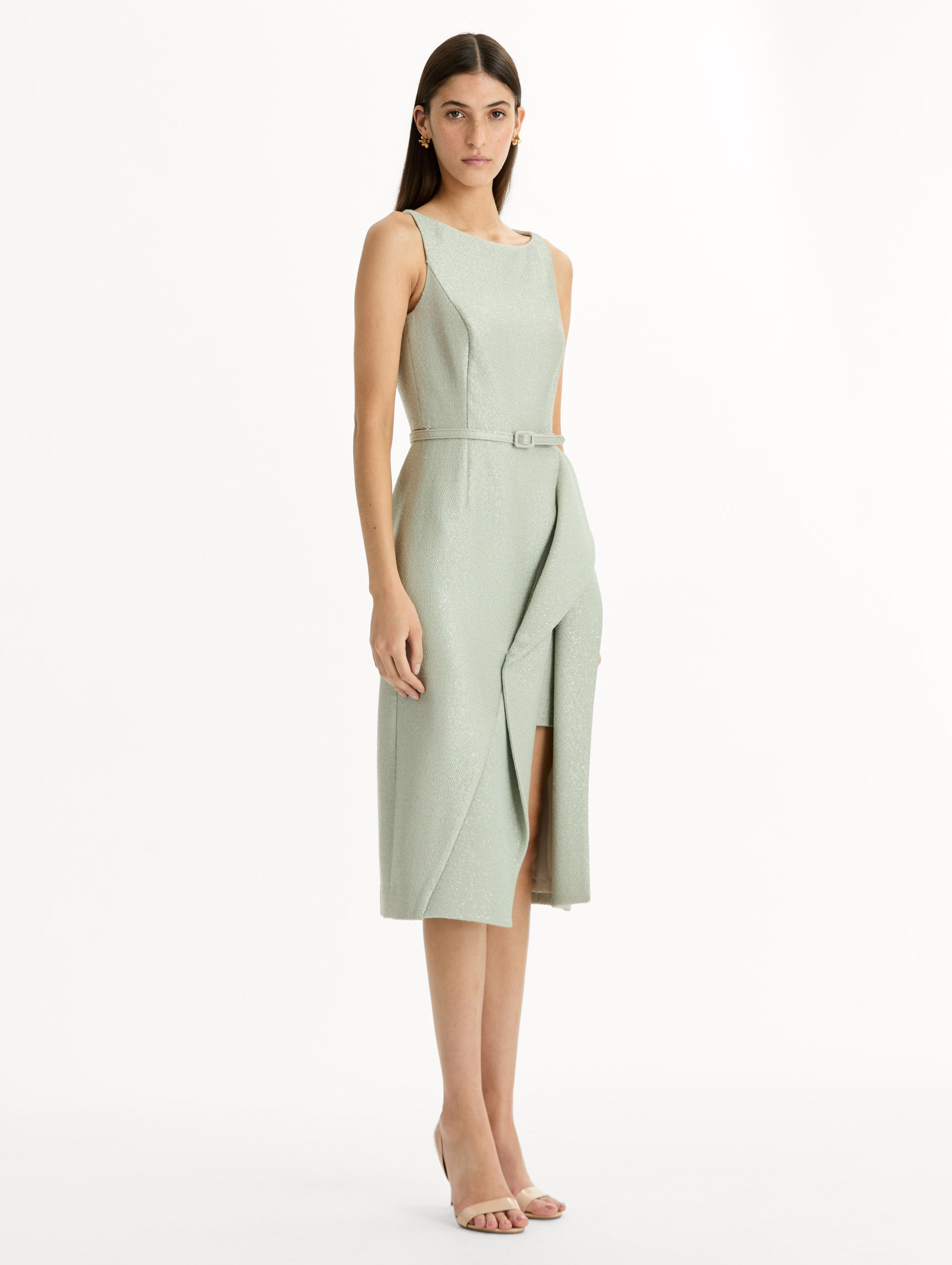 SEQUIN TWEED PENCIL DRESS - 4
