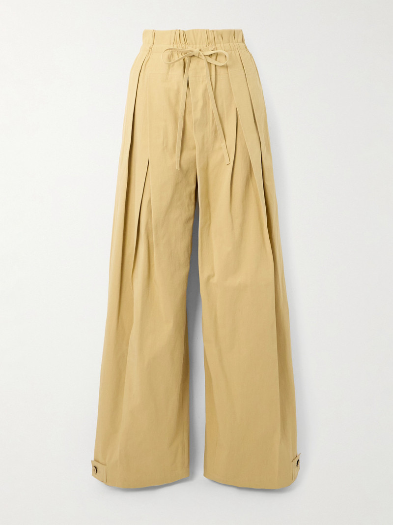 Pleated Twill Wide-leg Pants 1