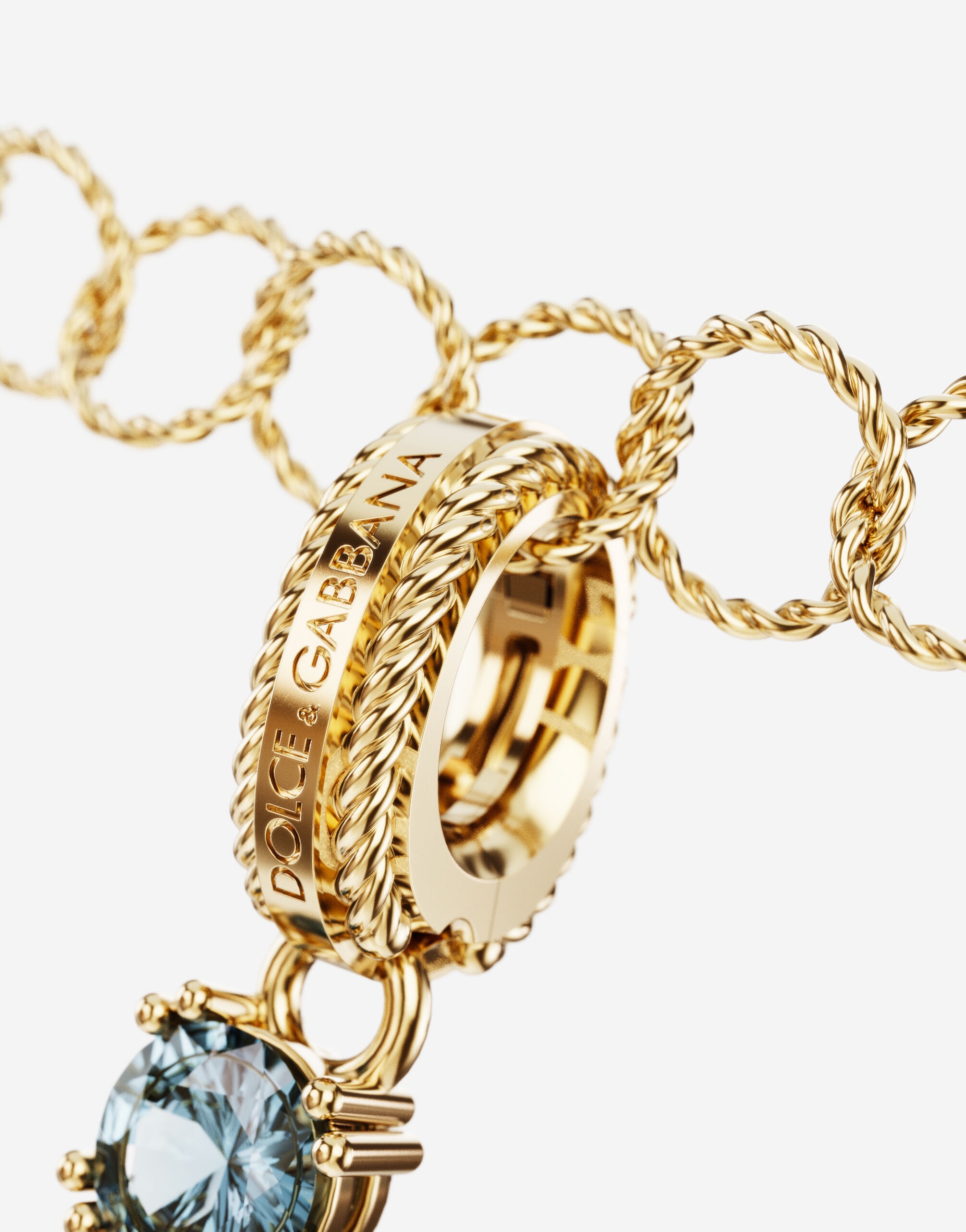 Charm L Lettering 18-carat yellow gold and multicolored gems - 4