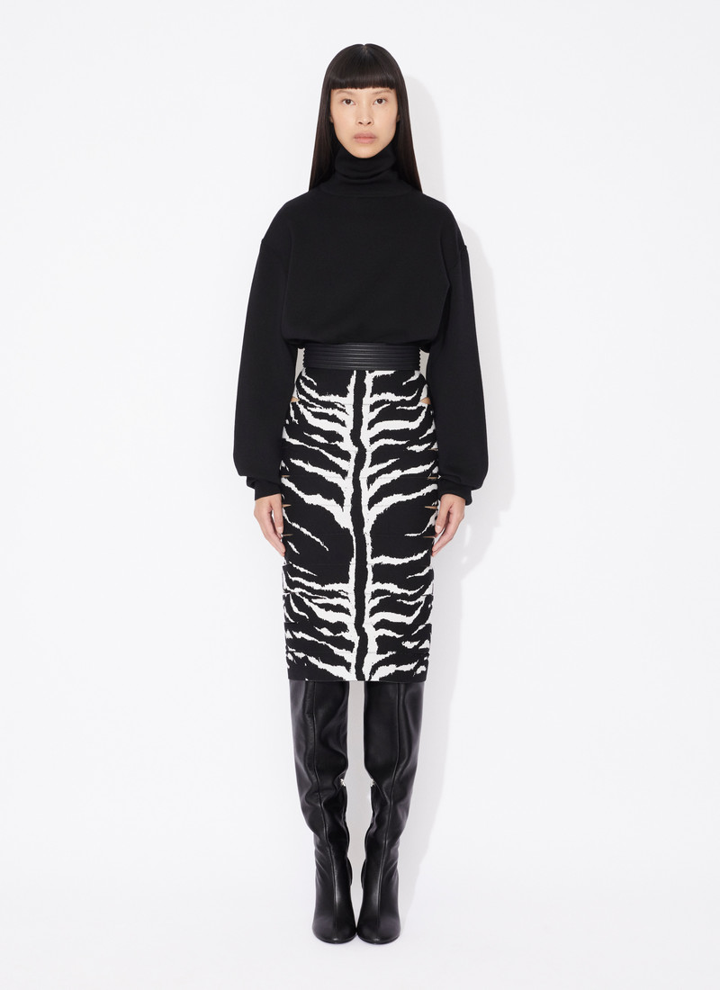 Alaïa PENCIL ANIMAL KNIT SKIRT outlook