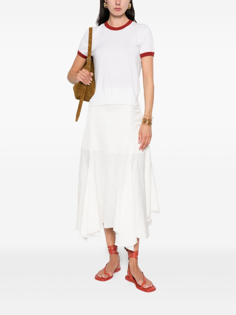 Vince contrast-trim cotton-cashmere t-shirt outlook