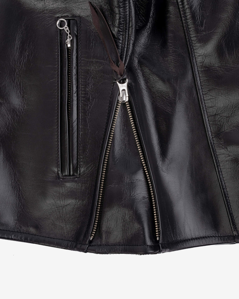 JAPANESE HORSEHIDE RIDER’S JACKET WITH COLLAR - BLACK (TEA-CORE DYED) 17