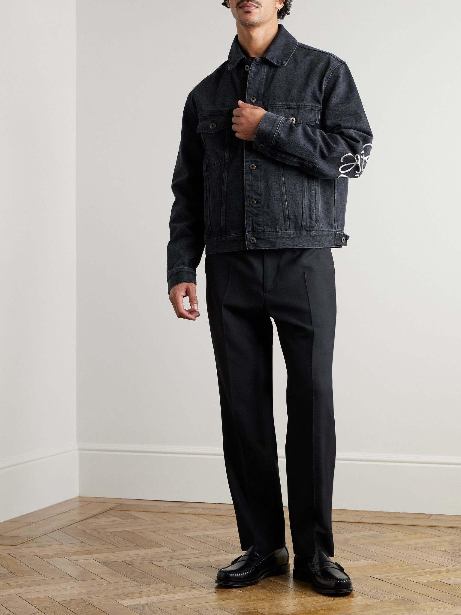 Logo-Detailed Denim Jacket Black - 2