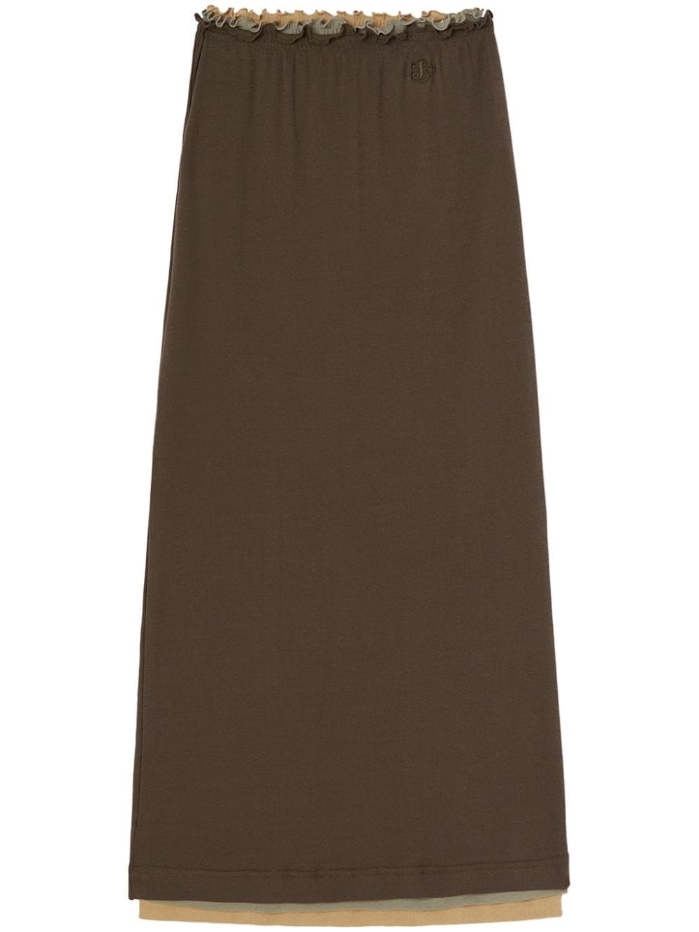 layered cotton midi skirt - 1