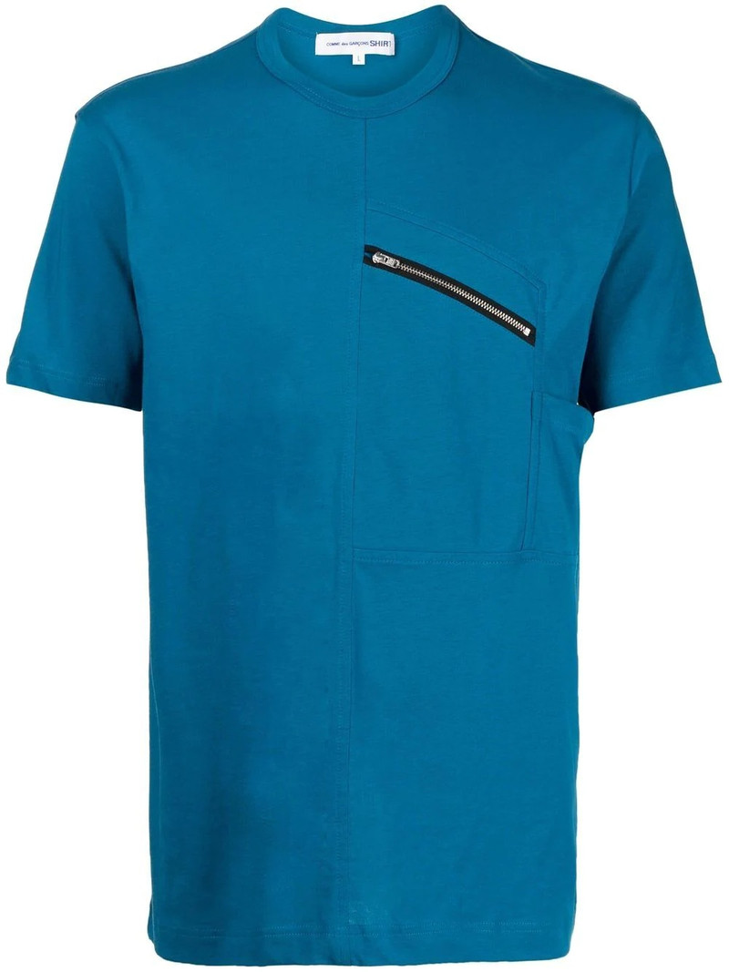 zip detail cotton T-shirt - 1