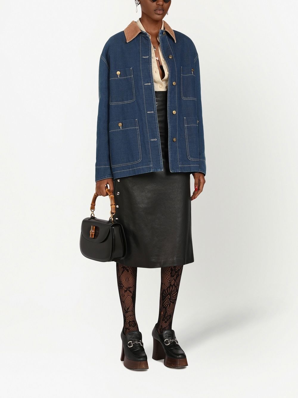 longline denim jacket - 2