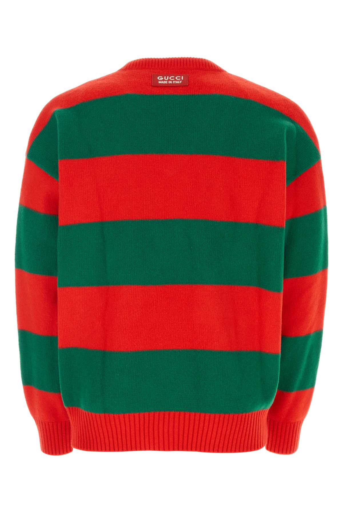 Gucci Men Embroidered Stretch Wool Blend Sweater - 2