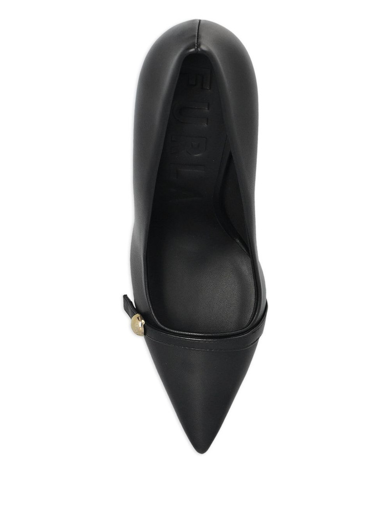 100mm leather heeled pumps 3