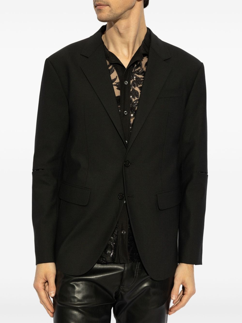 cut-out sleeve blazer - 3