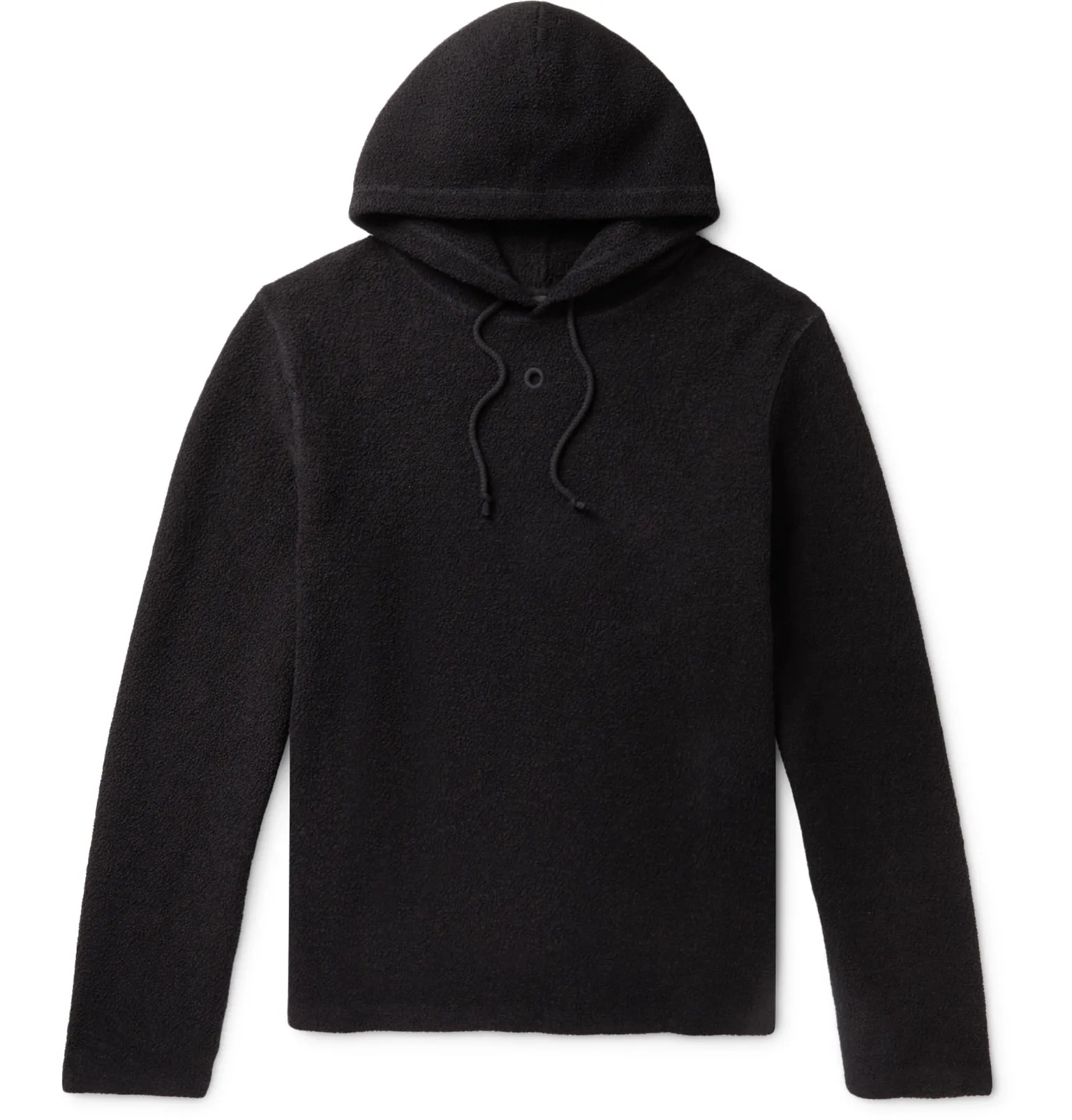 Embroidered Textured Cotton-Jersey Hoodie - 1