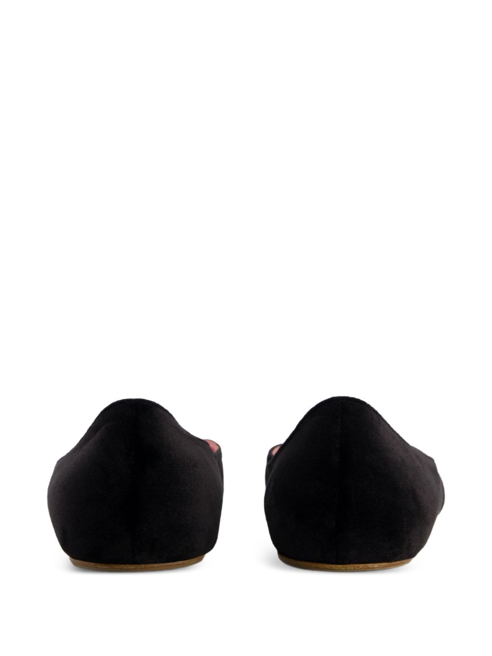 velvet bow-detail ballet flats - 4