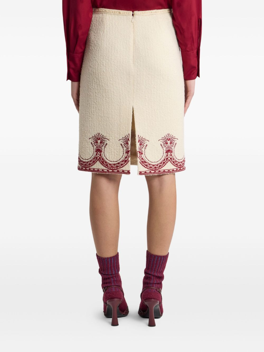 bouclé pencil skirt - 4