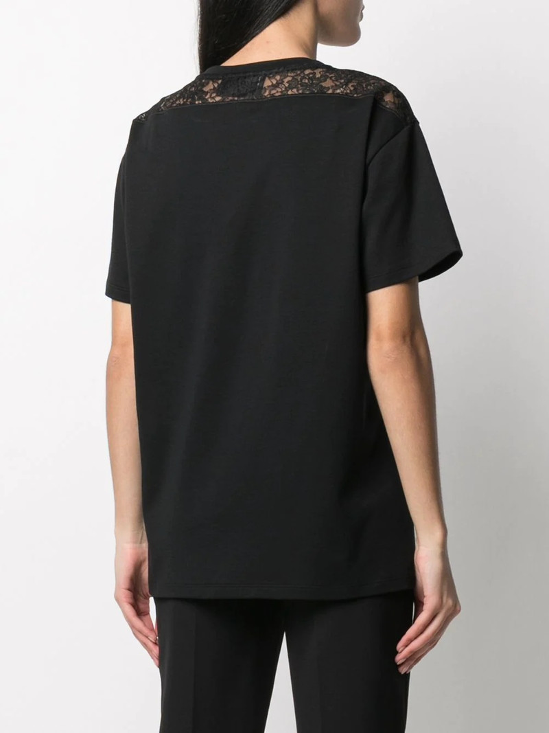 lace-panelled T-shirt 4