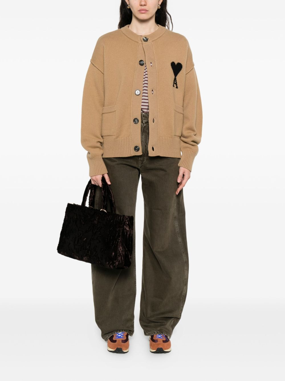 heart-logo buttoned cardigan - 3