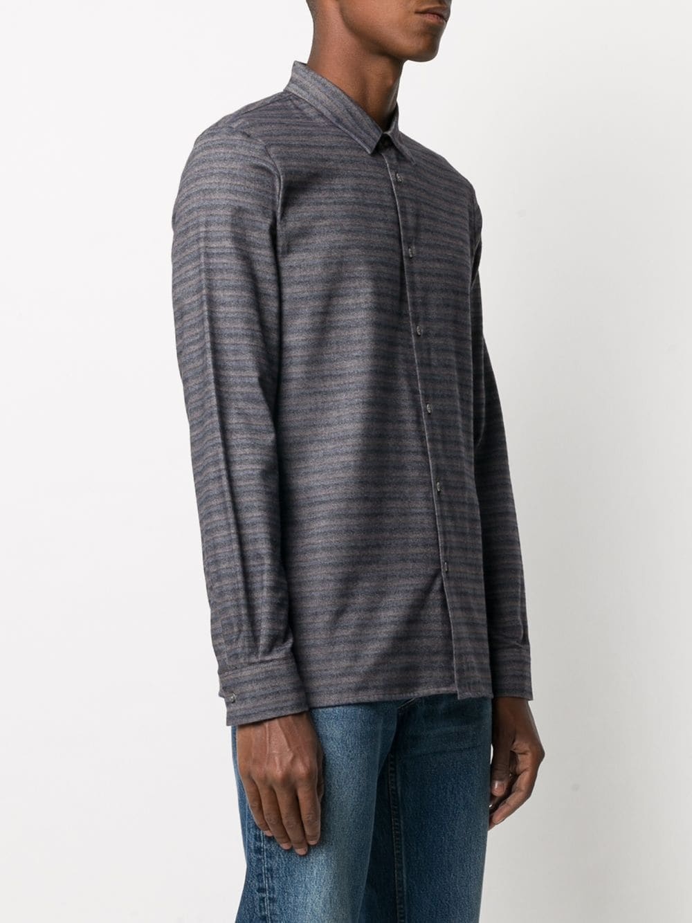 striped flannel shirt - 3