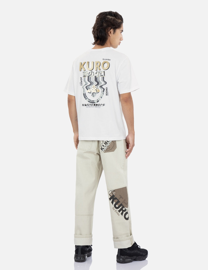 Seagull Print Colorblock Denim Jeans 3