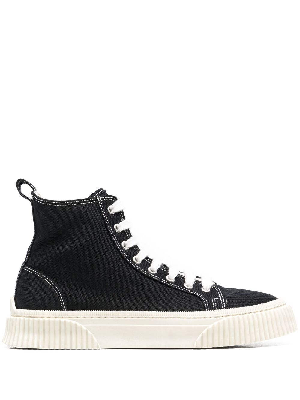 contrast-stitching high-top sneakers - 1