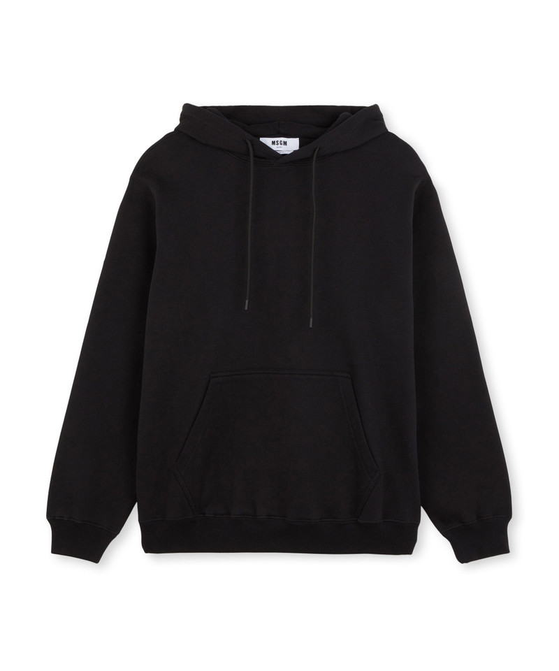 Cotton sweatshirt with a maxi logo on the hood - 1