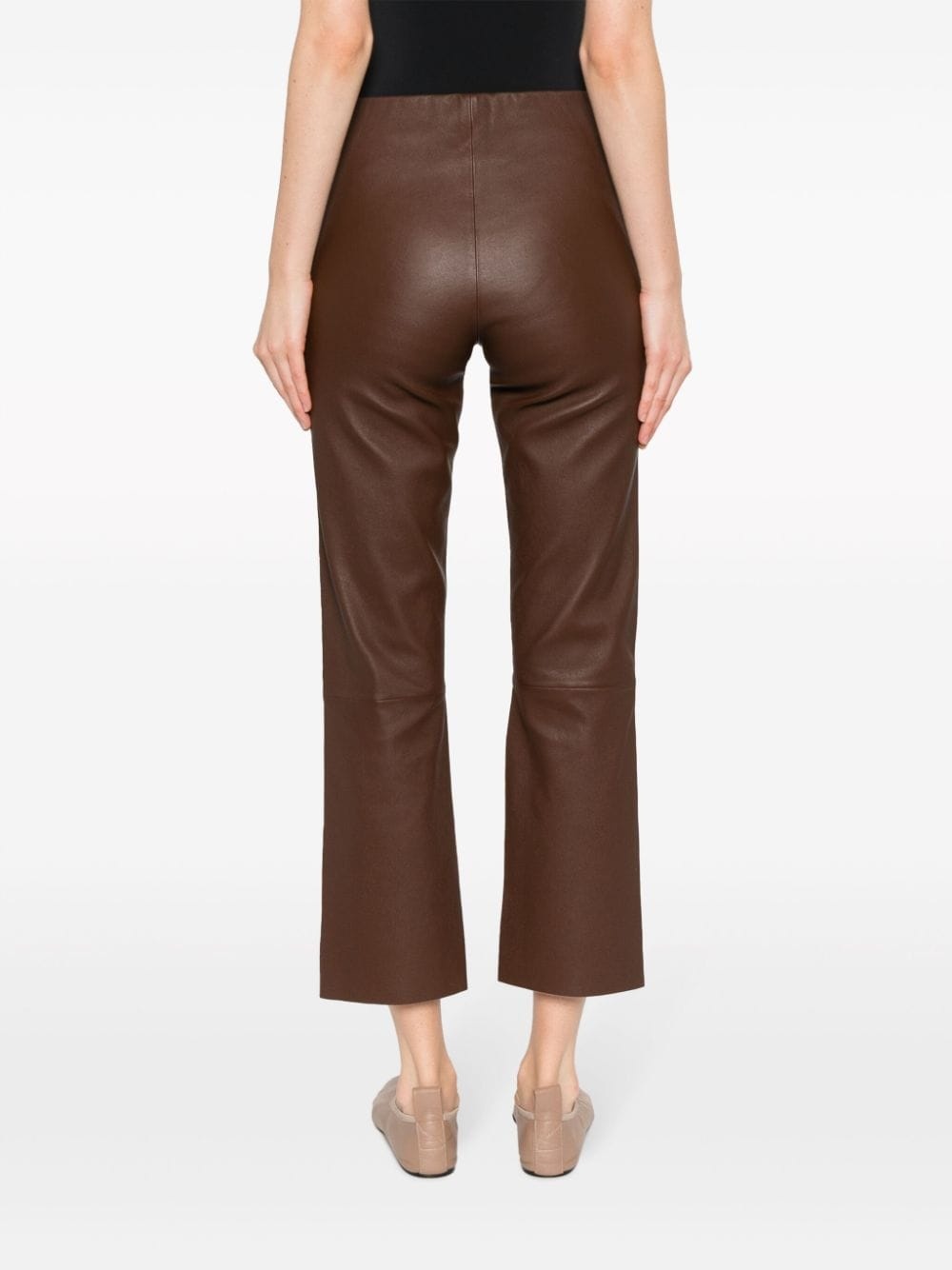 slim-cut leather trousers - 4