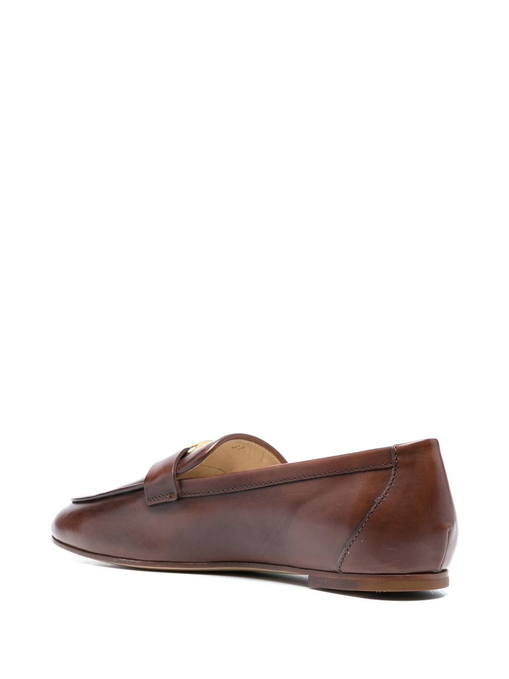 T-logo leather loafers - 3