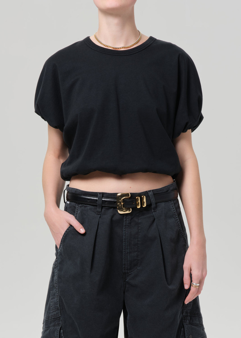 Citizens of Humanity Gia Bubble Tee In Washed Black outlook