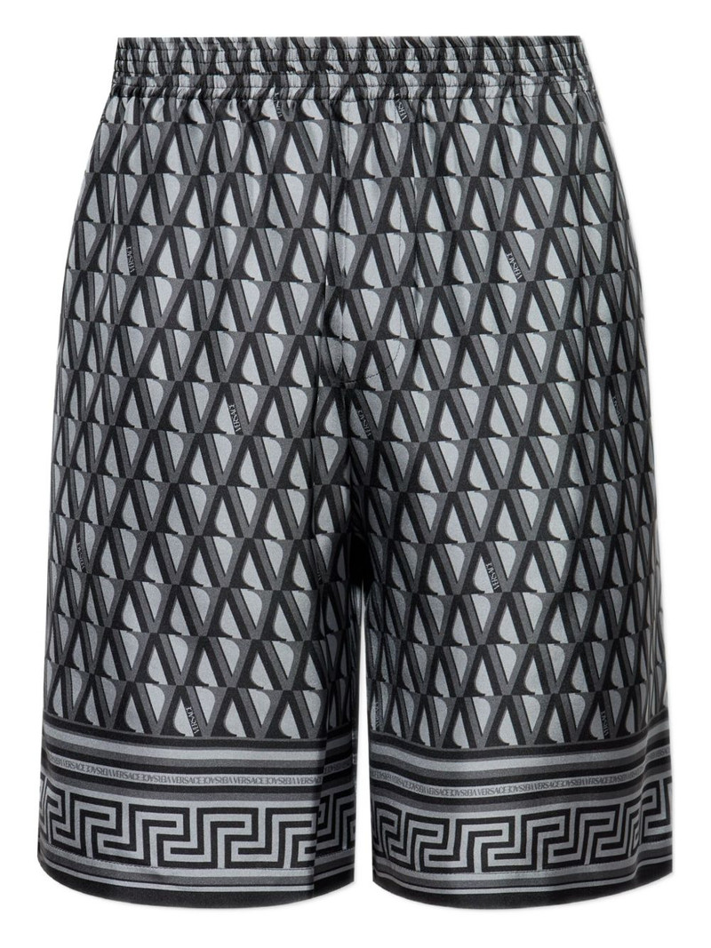 Greca-trim silk shorts 1