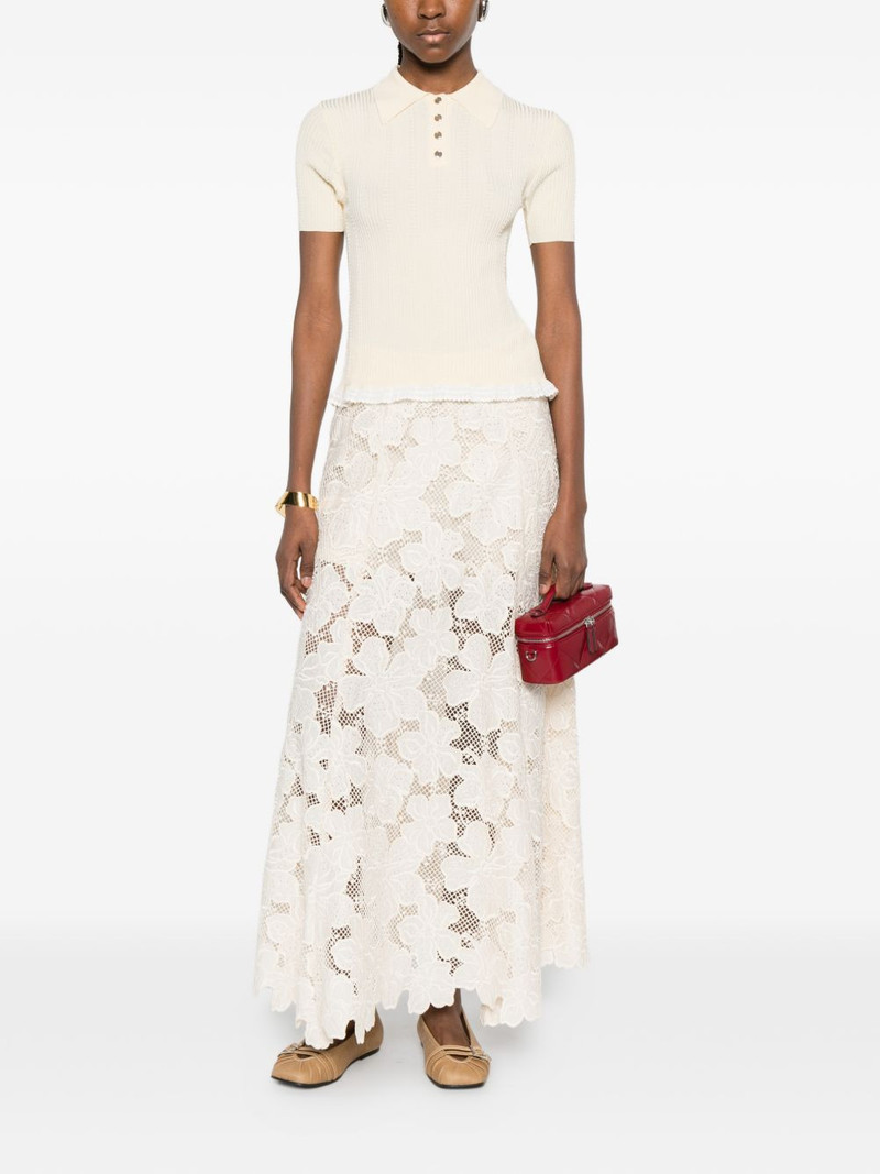 Sandro lace-detail polo shirt outlook