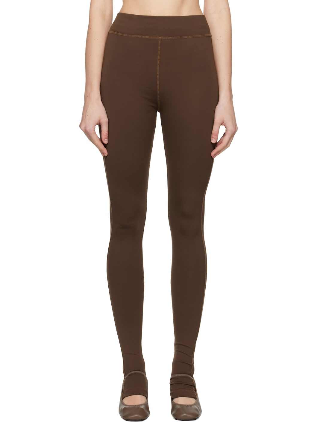 Brown Second Skin Jersey Leggings - 1