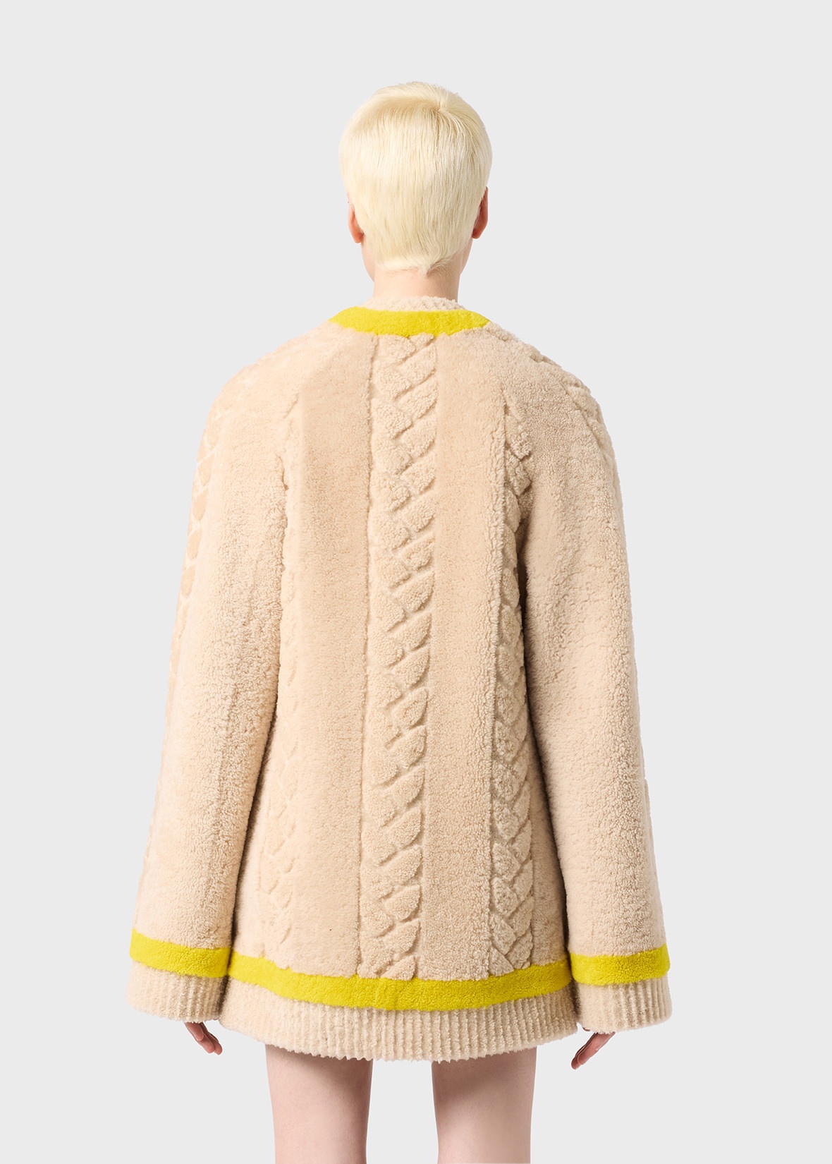 SHEARLING JACKET WITH CONTRAST TRIM - 4