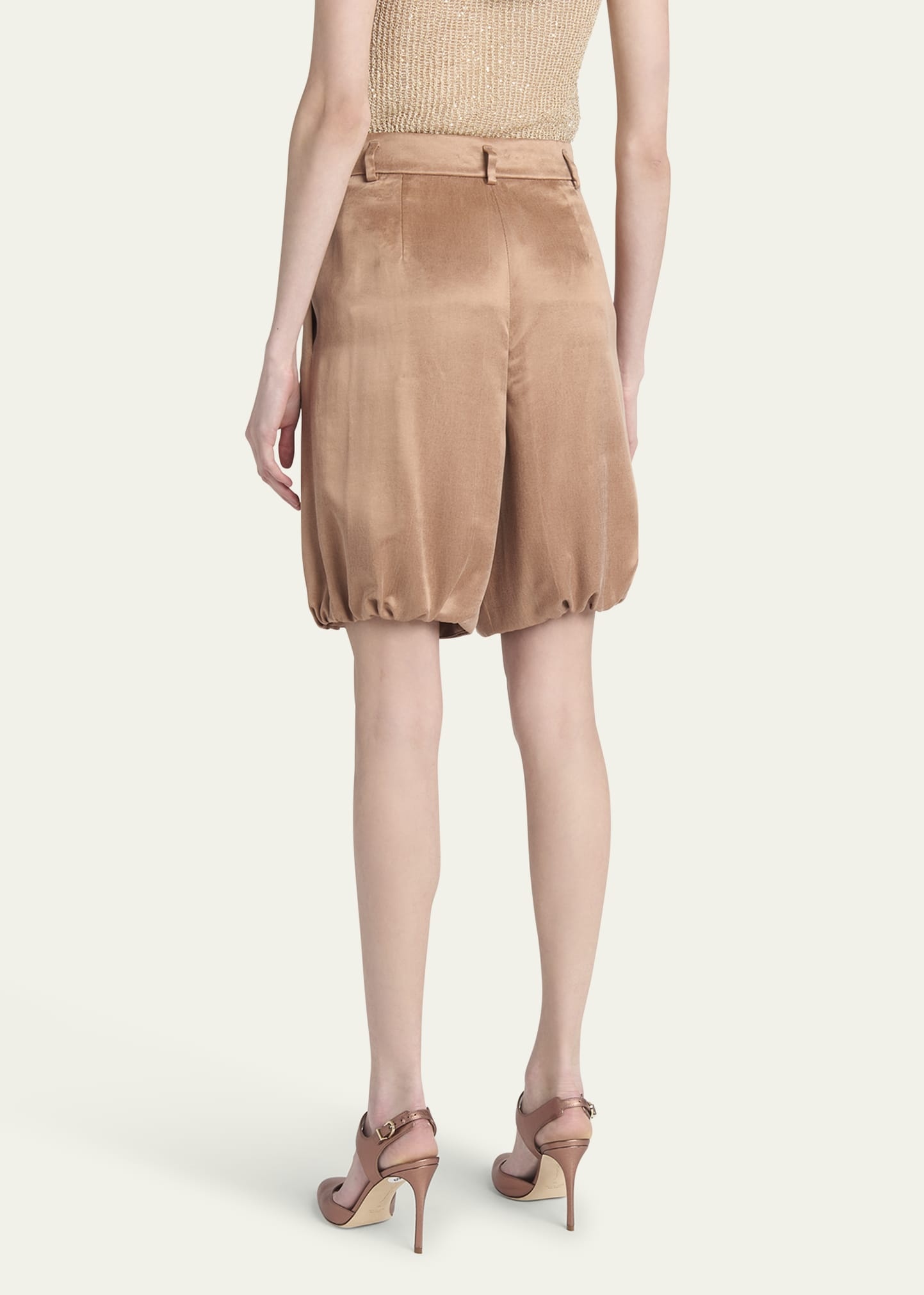 Pleated Bubble Viscose Shorts - 3
