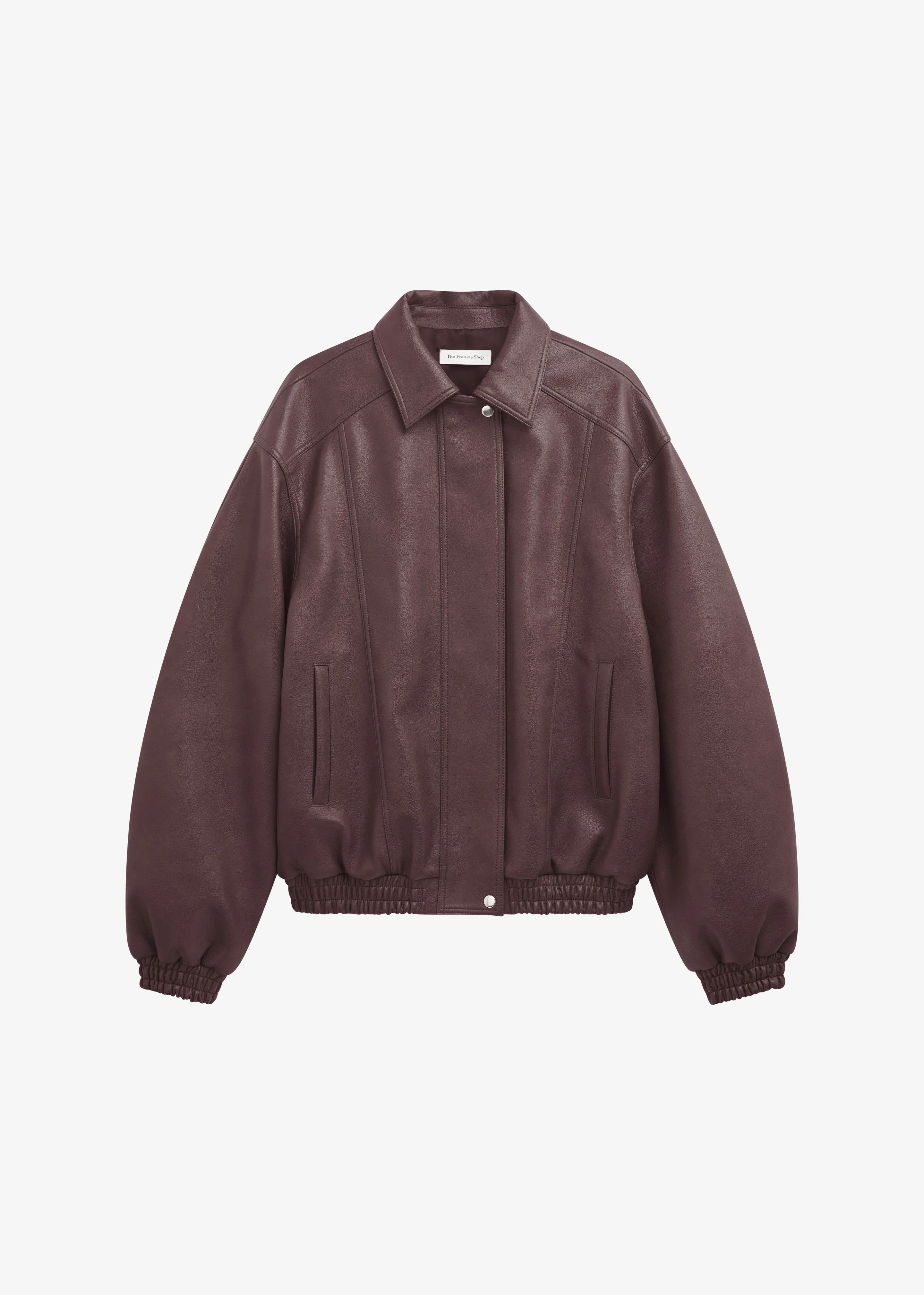 Prescott Faux Leather Jacket - Burgundy - 1