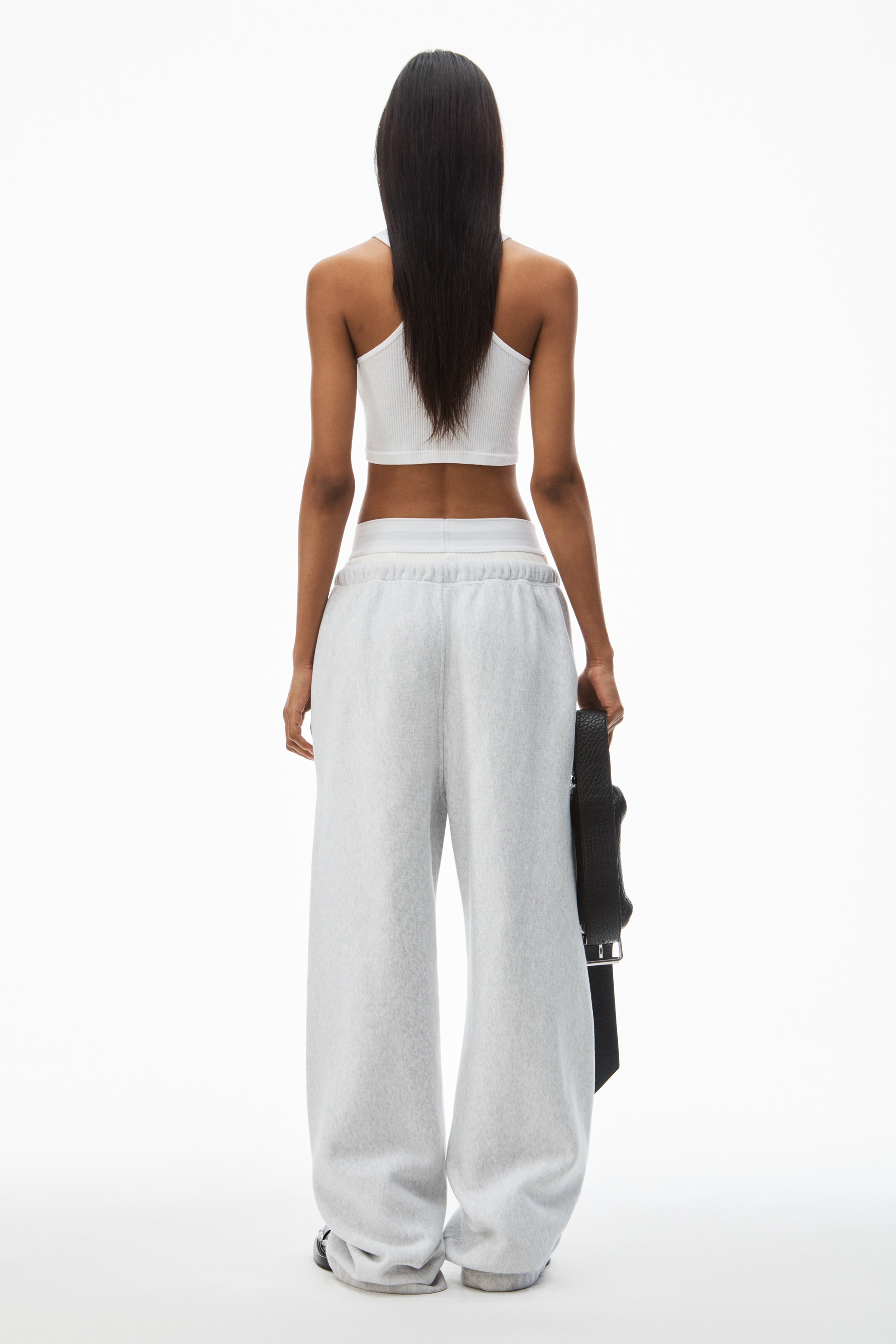 wide leg sweatpants with pre-styled logo brief waistband - 4