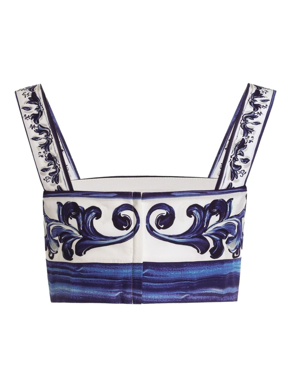 majolica print square-neck top - 2