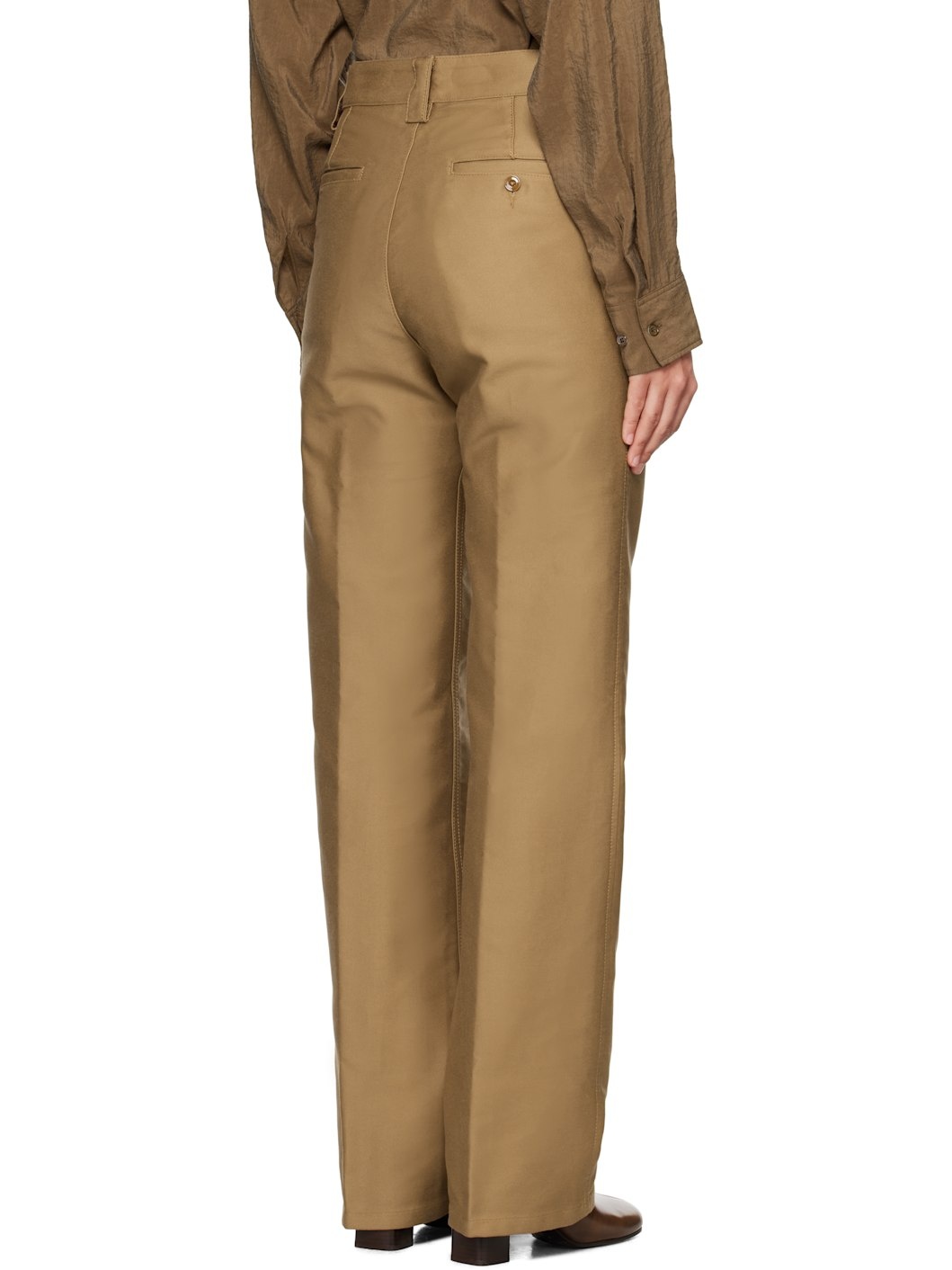 Tan Straight Trousers - 3