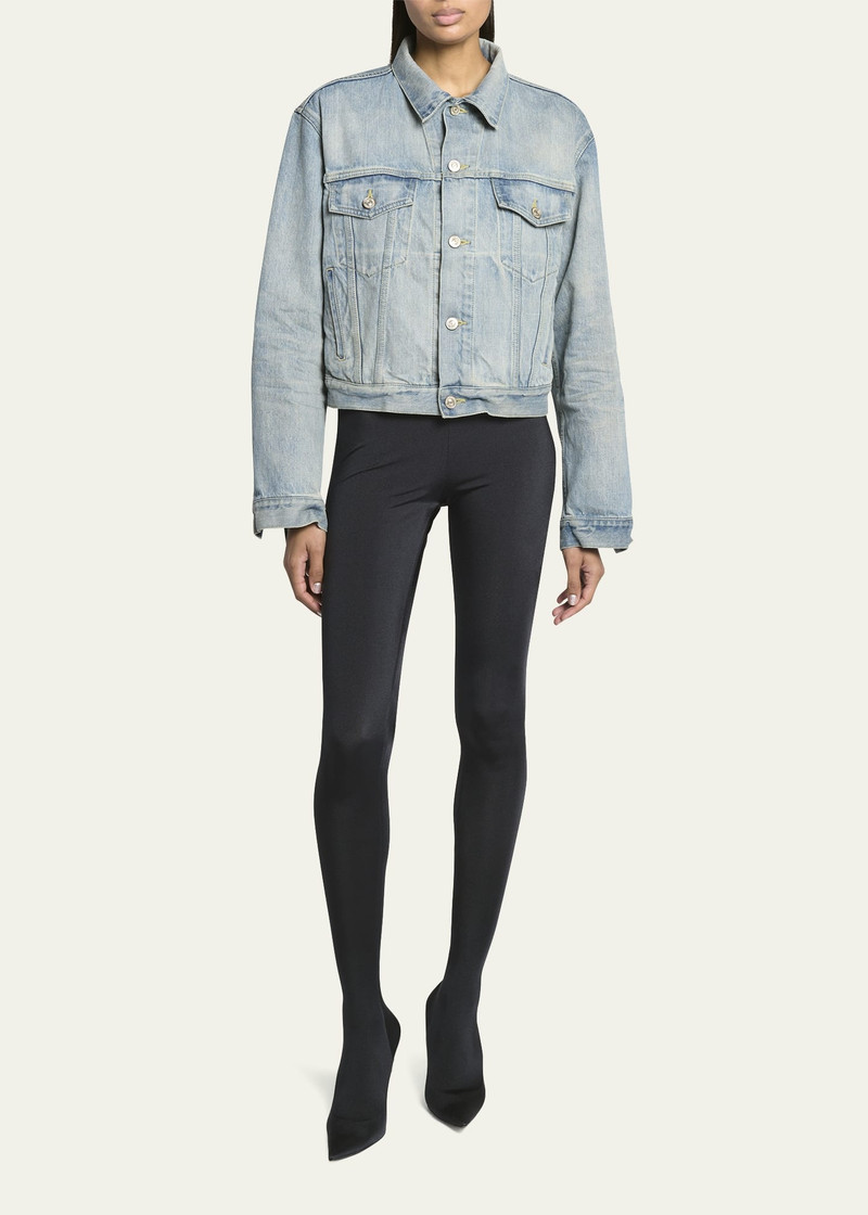 BALENCIAGA Logo Small Fit Denim Jacket outlook