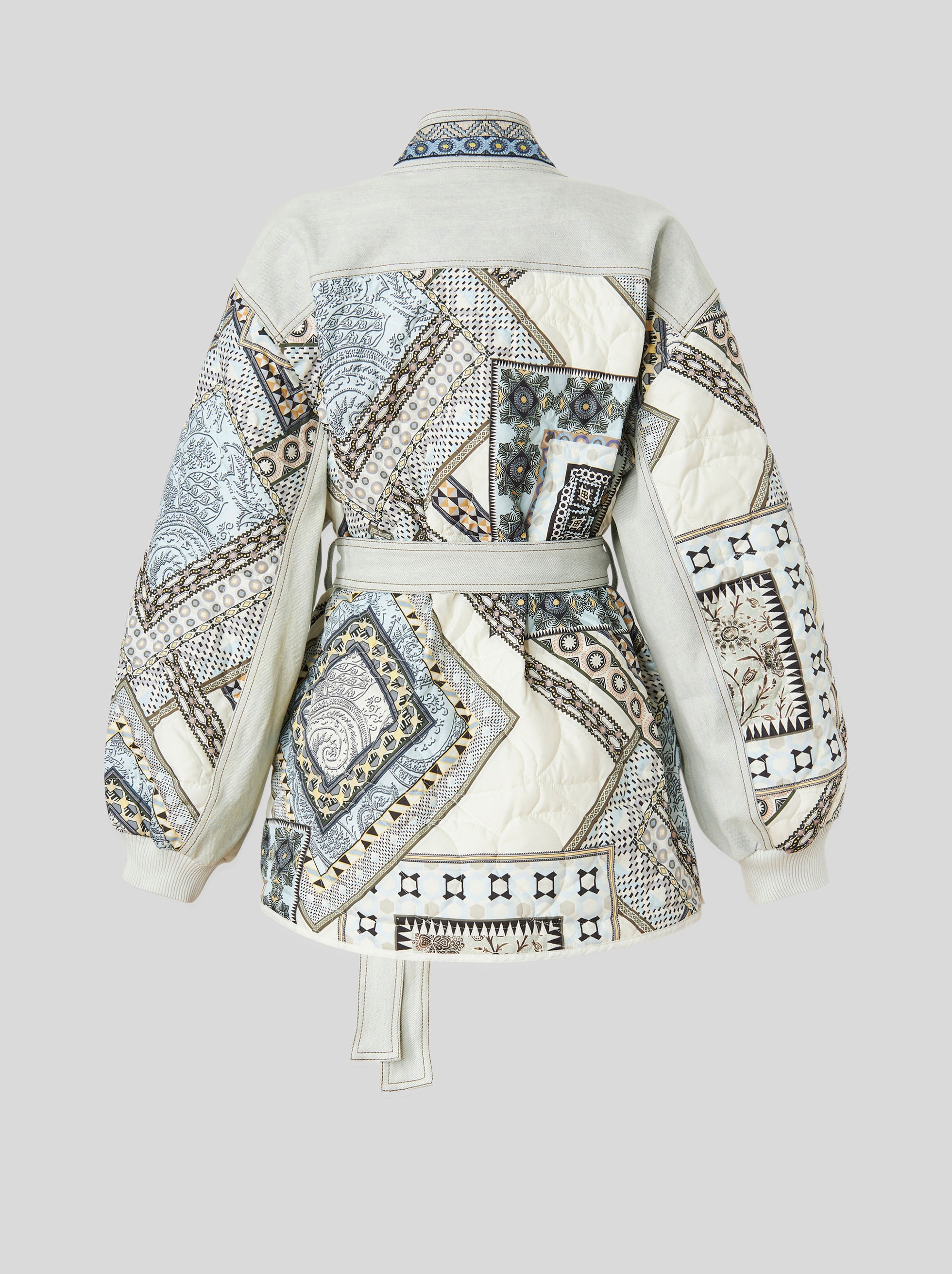 PATCHWORK PRINT KIMONO JACKET - 6