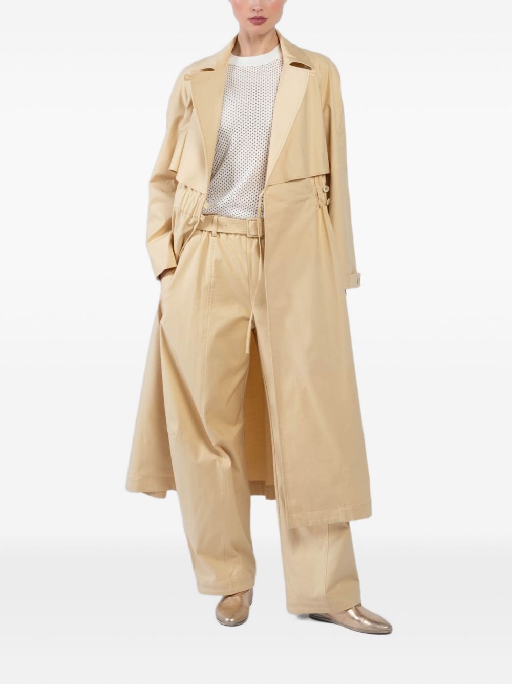 elasticated trench coat - 2