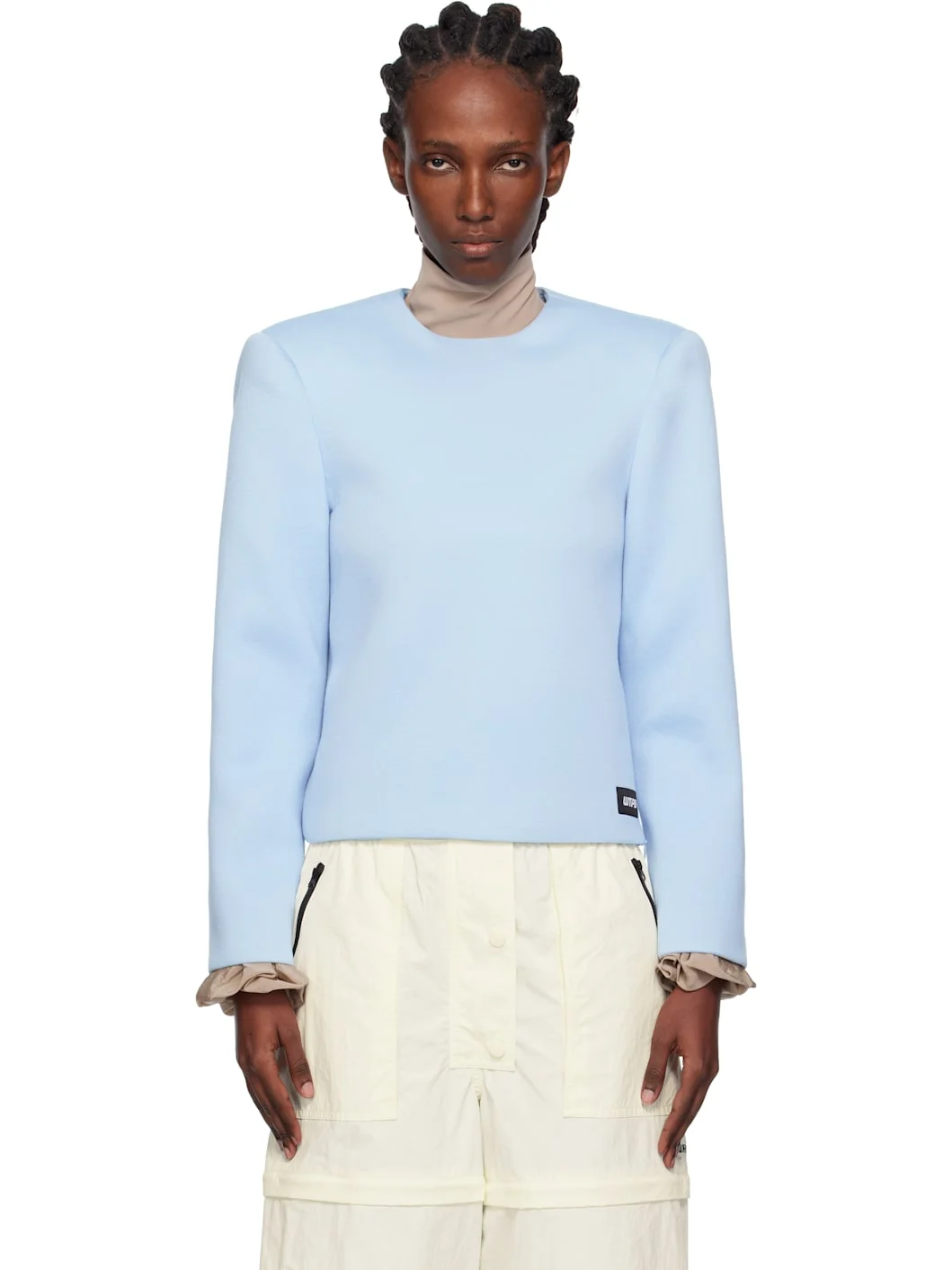 Blue Curvy Shoulder Top - 1