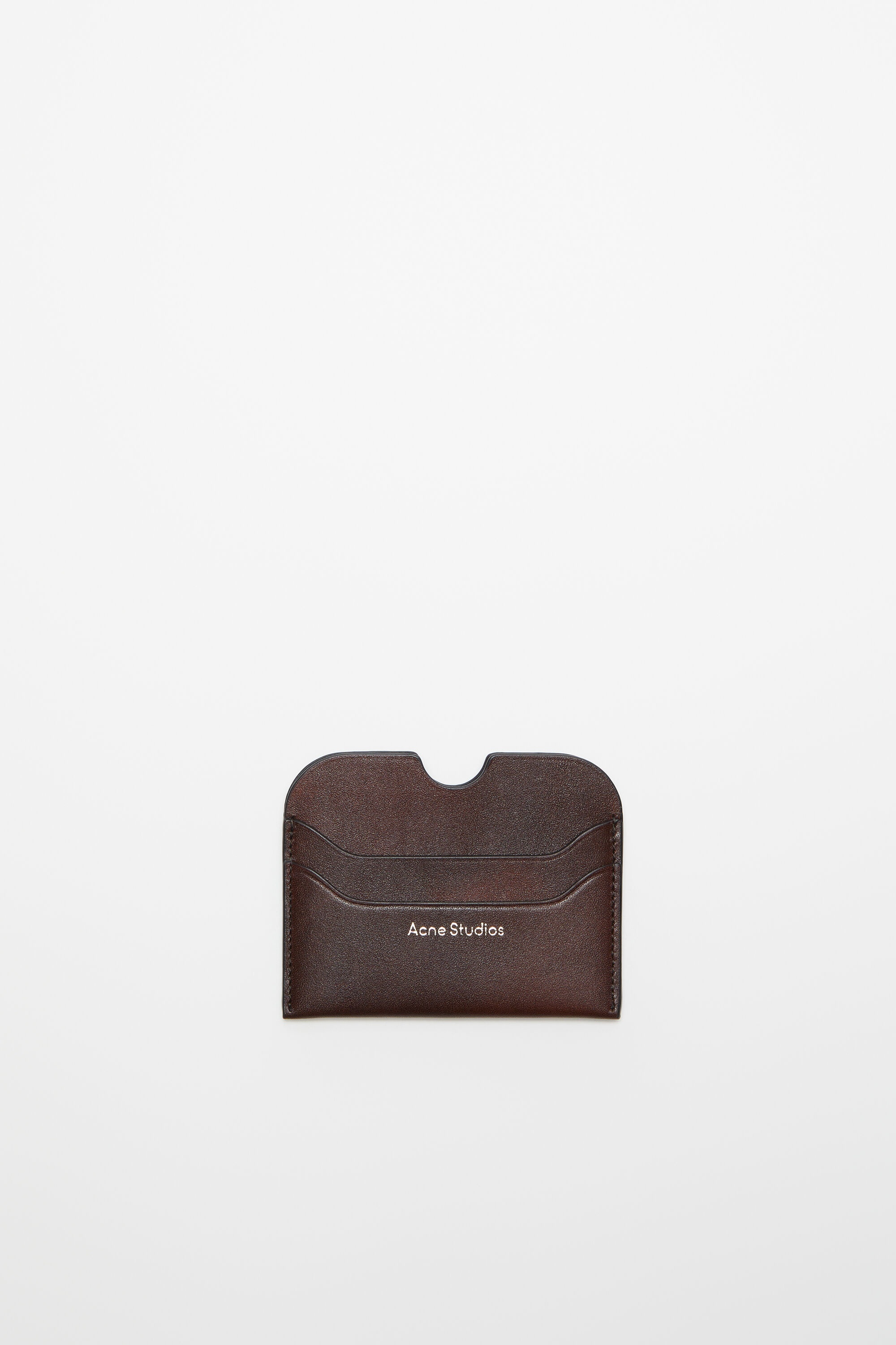 Leather card holder - Dark brown - 1