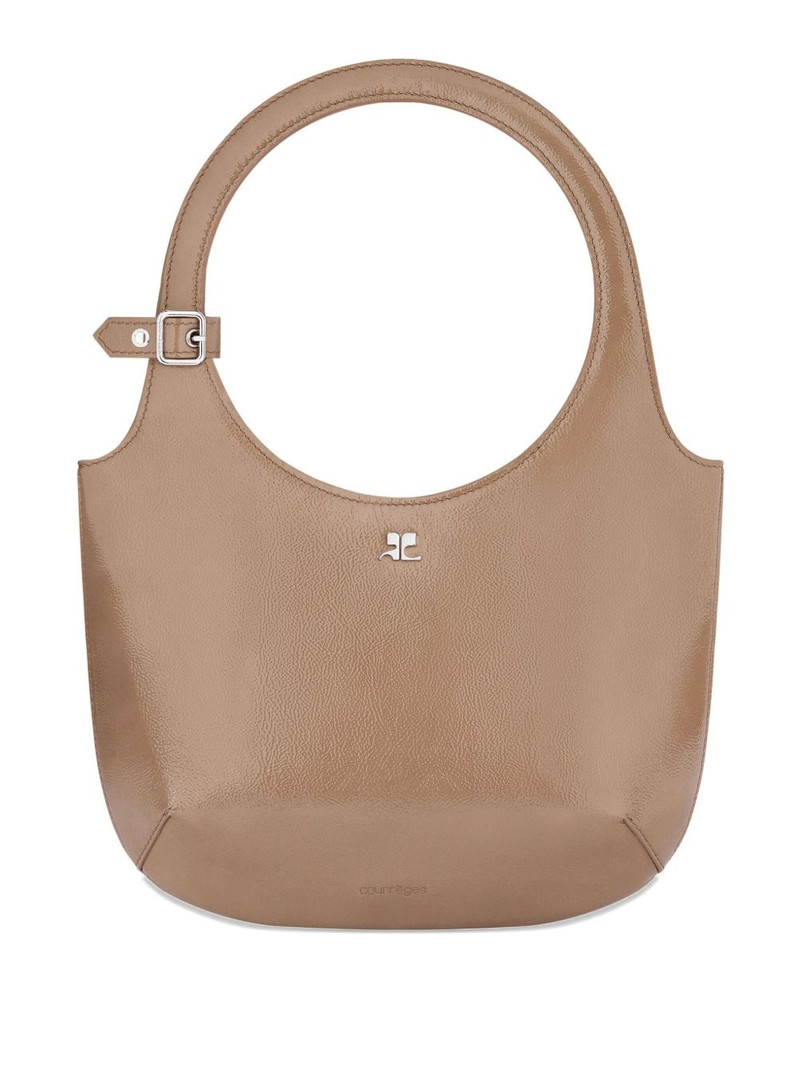 Holy rounded handle leather shoulder bag 1
