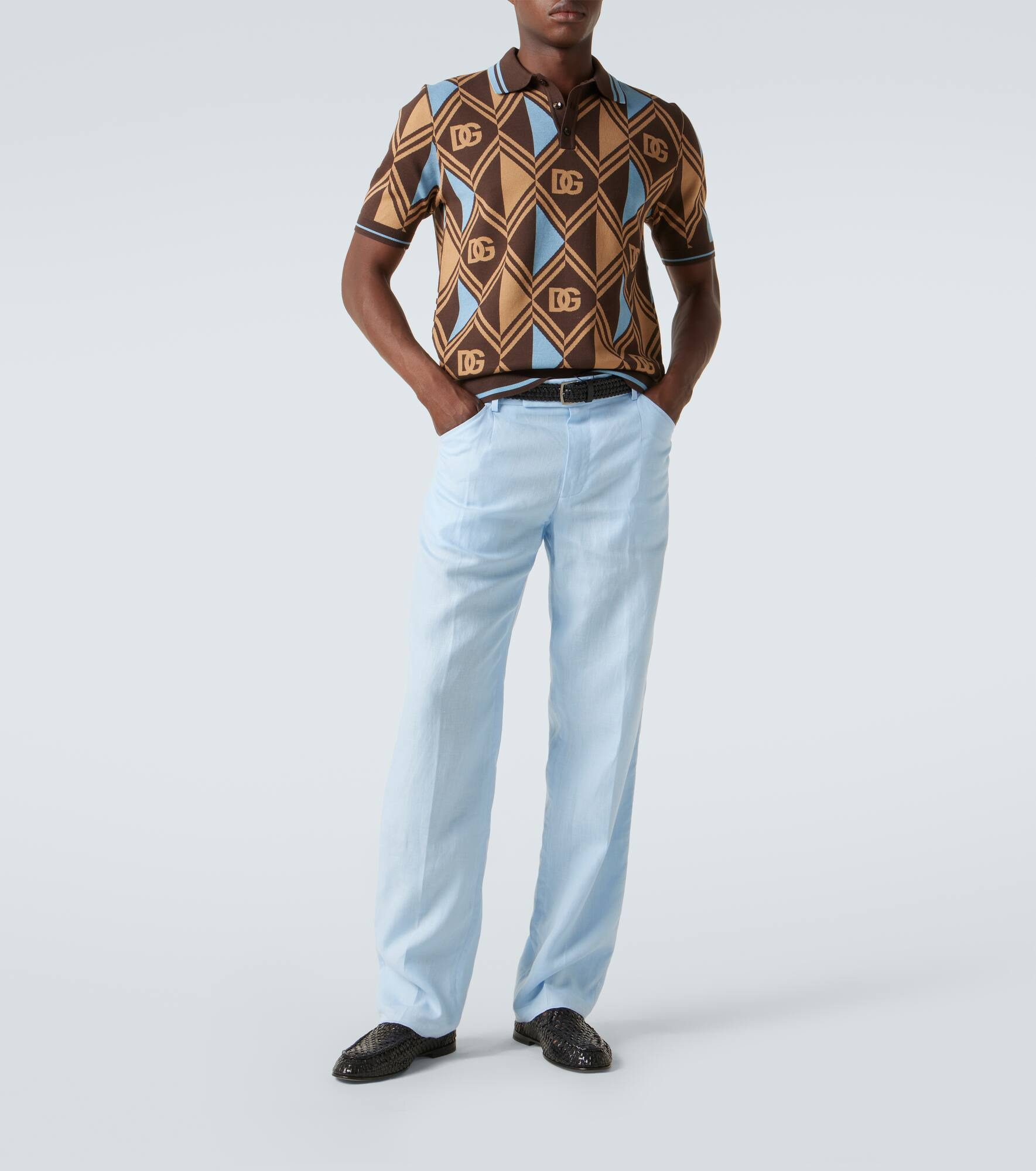 DG jacquard cotton piqué polo shirt - 2