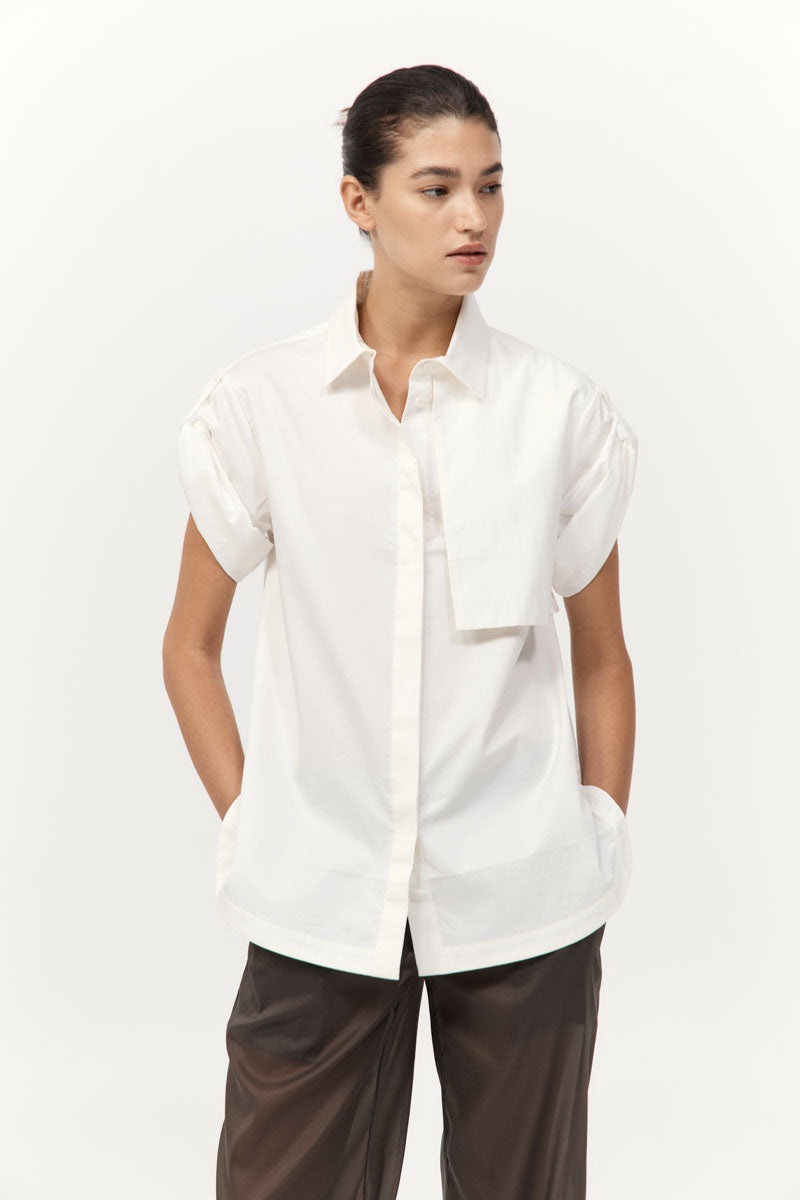 Utility Short Sleeve Shirt - Off White - 3