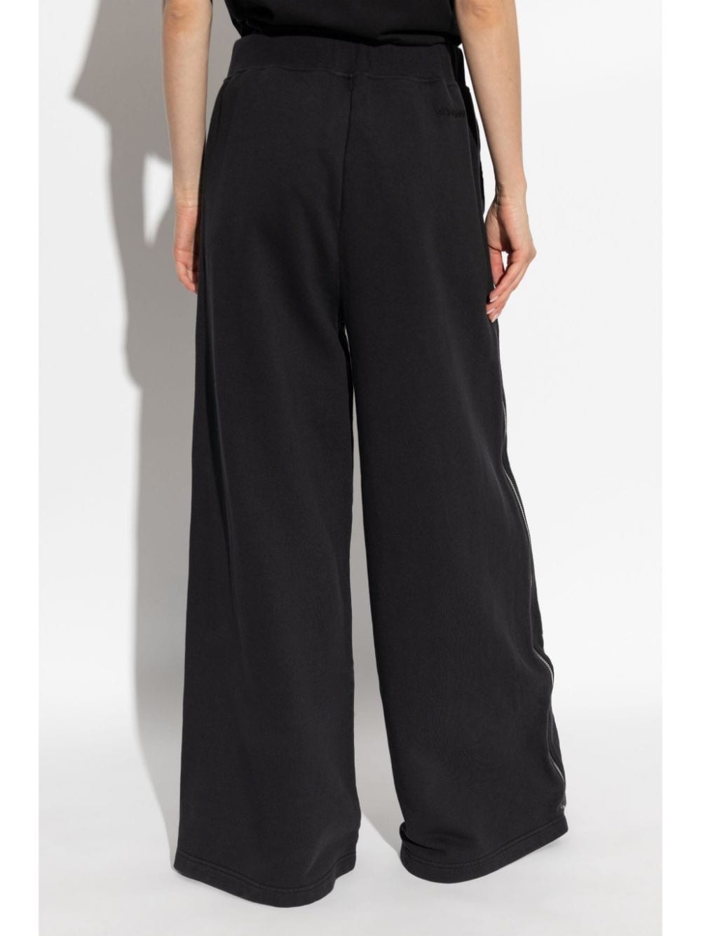 side-zipped cotton palazzo pants - 4