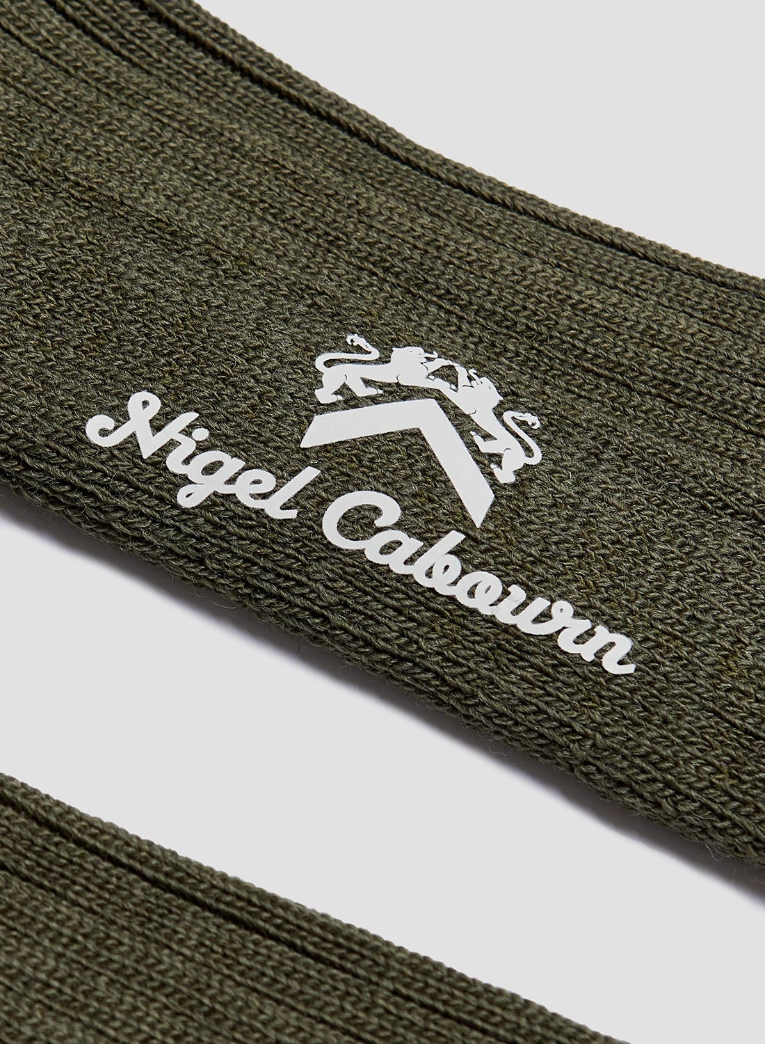 Wool Cushion Sole Crew Sock in Olive - 3