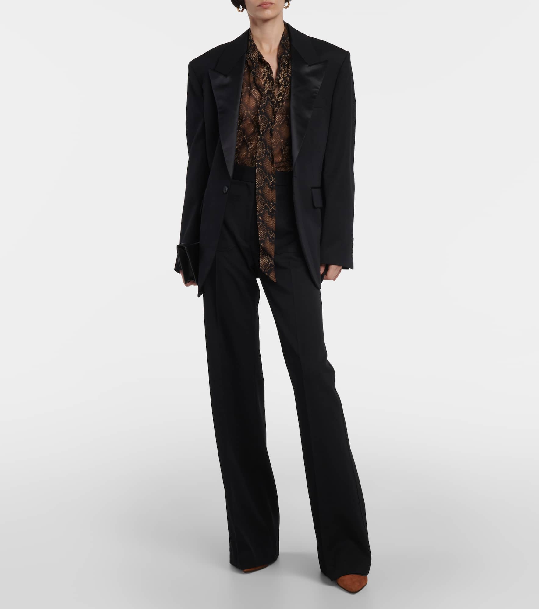 Carina snake-effect printed silk blouse - 2