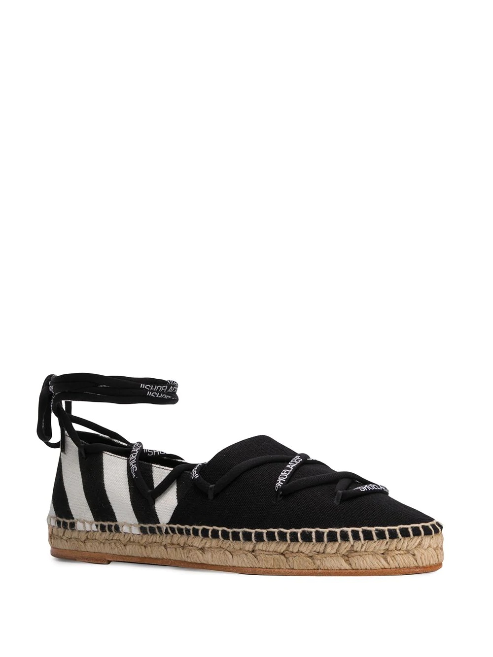 diagonal stripe tie espadrilles - 2