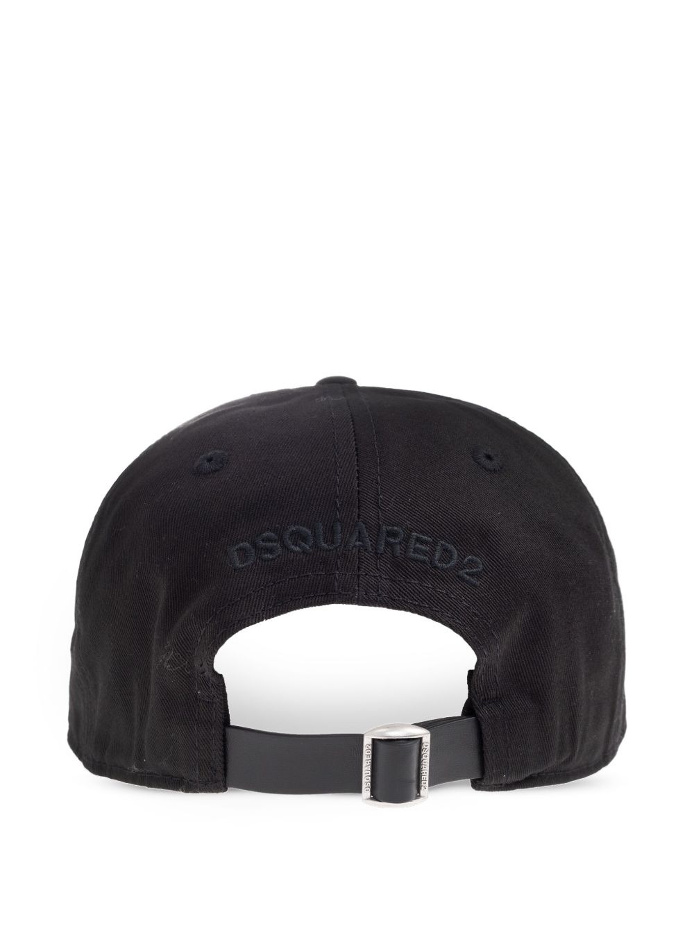 leather-strap button baseball cap - 2