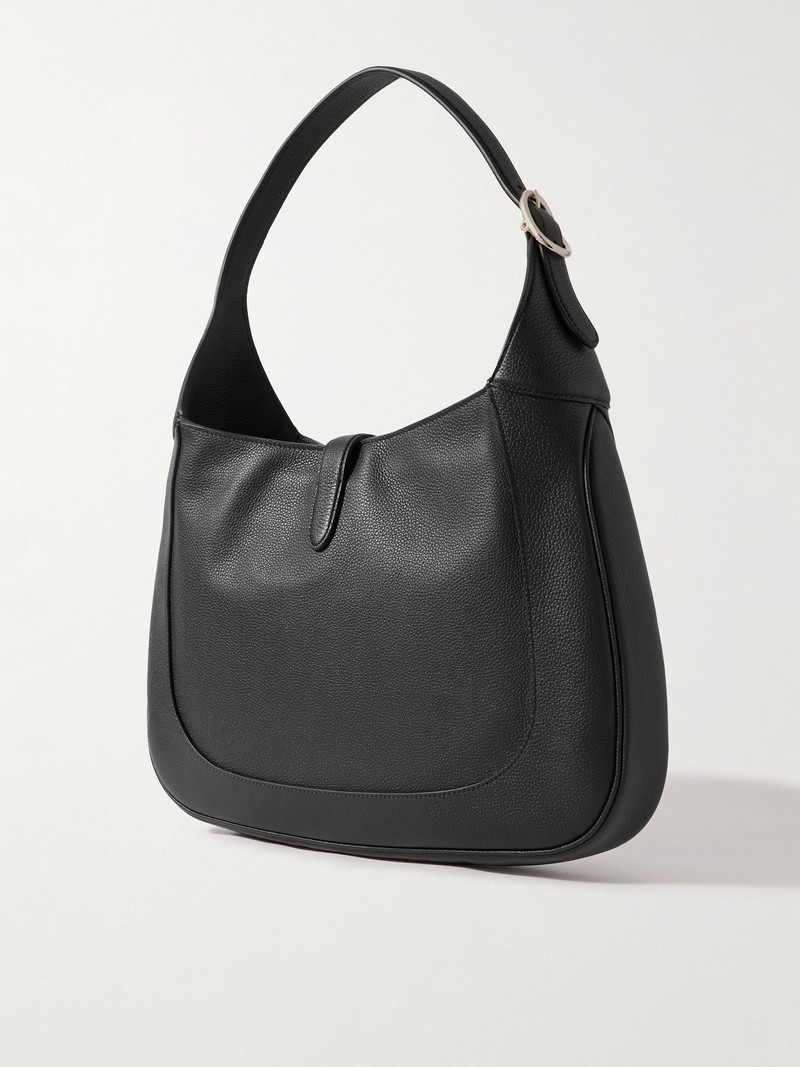 Jackie Full-Grain Leather Messenger Bag Black 3